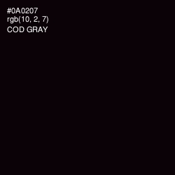 #0A0207 - Cod Gray Color Image